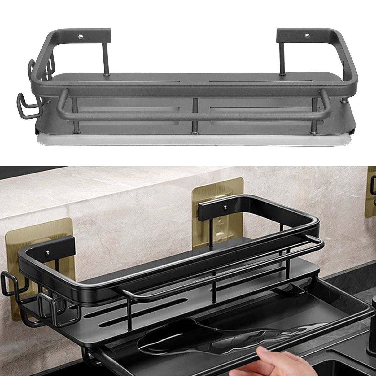 Kitchen Wall Mounted Sink Shelf Punching Free Rustproof Over Sink Dish Drying Rack for Home