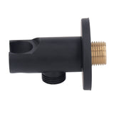 Shower Head Holder Adjustable Copper Handheld Shower Wand Holder for Bathroom Black Round - 45-Degree Angle