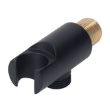 Shower Head Holder Adjustable Copper Handheld Shower Wand Holder for Bathroom Black Round - Low Angle