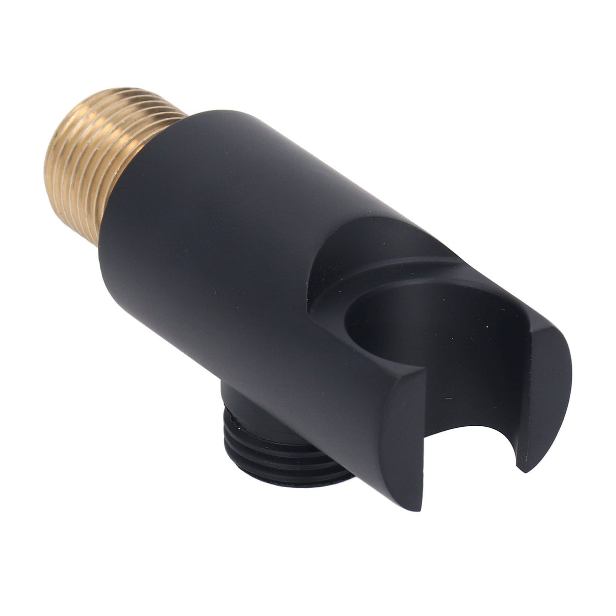 Shower Head Holder Adjustable Copper Handheld Shower Wand Holder for Bathroom Black Round