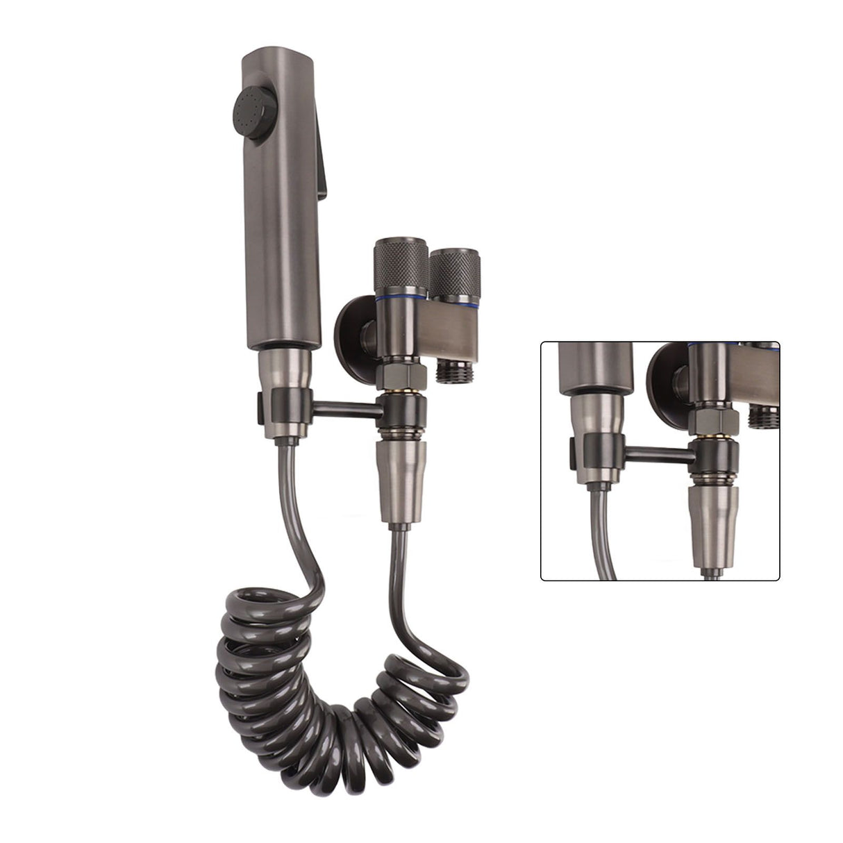 Bidet Sprayer for Toilet Handheld Bidet Attachment Toilet Sprayer Set with Hose for Feminine Wash Hygiene Grey