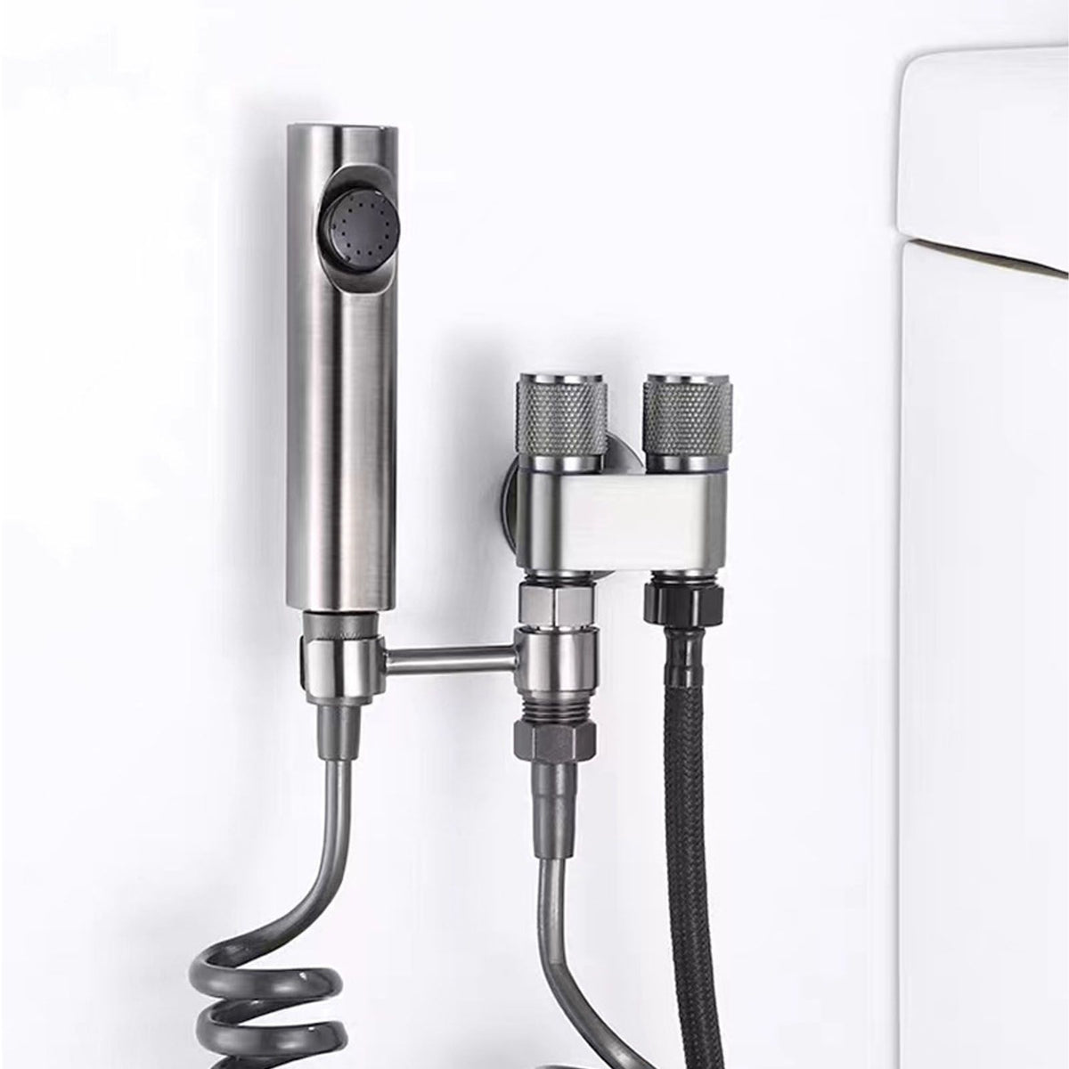 Bidet Sprayer for Toilet Handheld Bidet Attachment Toilet Sprayer Set with Hose for Feminine Wash Hygiene Grey