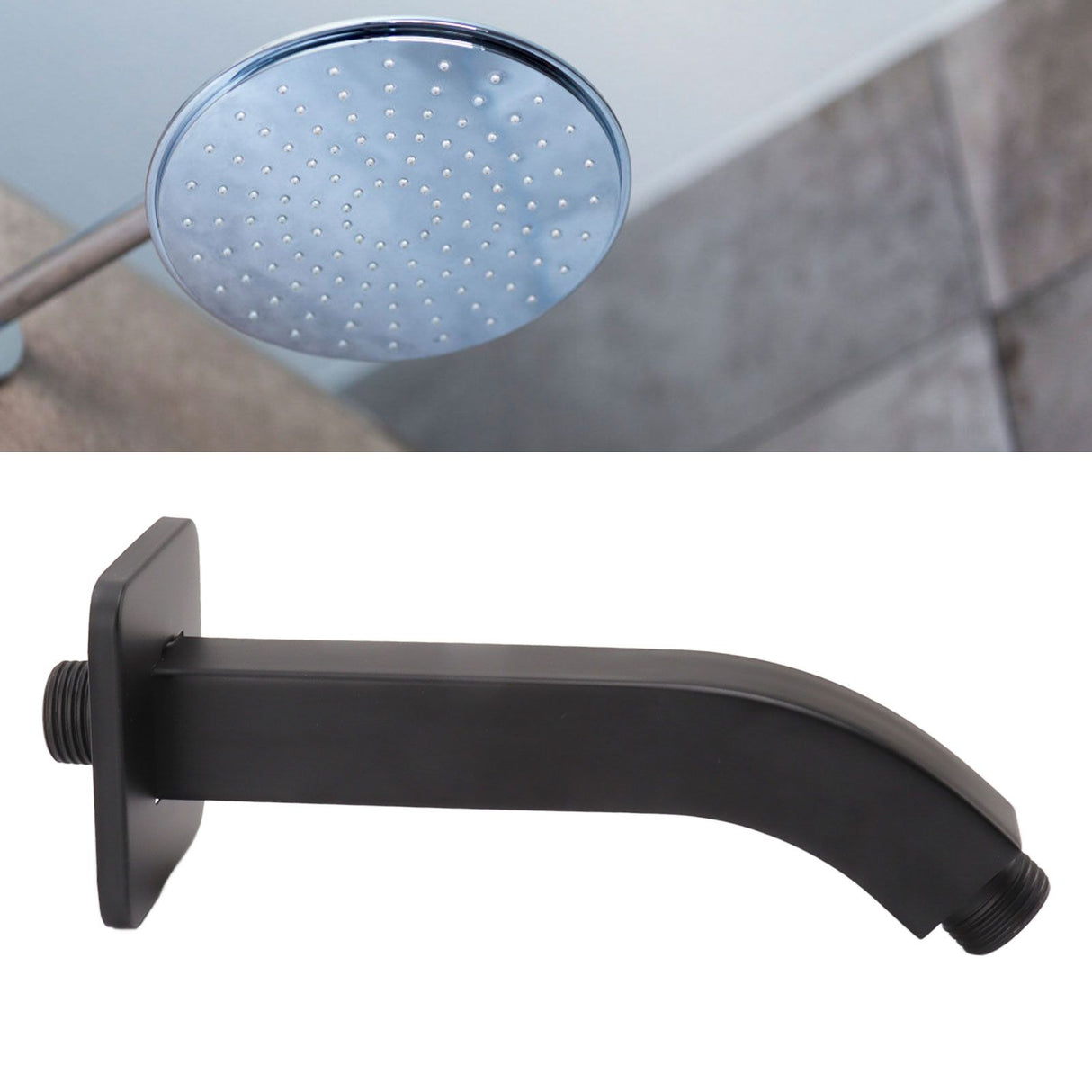 Shower Arm Extension Tube Brass Shower Head Extender Home Decoration NPT for Bathroom Black