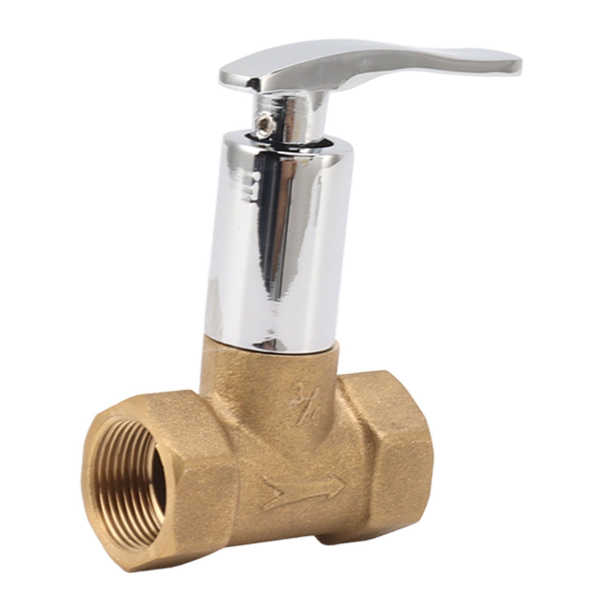 Water Stop Valve 3/4in Concealed Ceramic Brass Electroplated Water Valve for Kitchen Bathroom