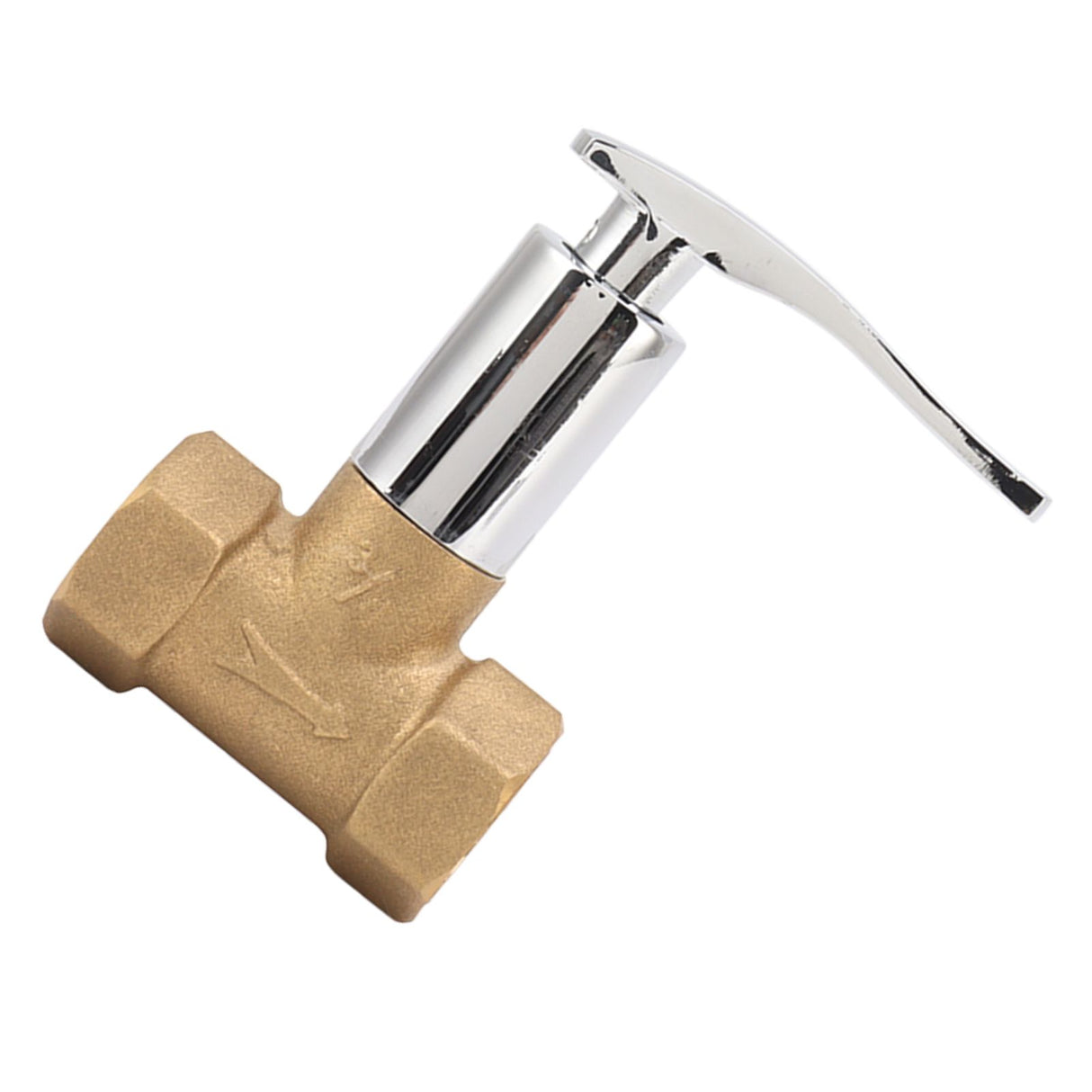 Water Stop Valve 3/4in Concealed Ceramic Brass Electroplated Water Valve for Kitchen Bathroom