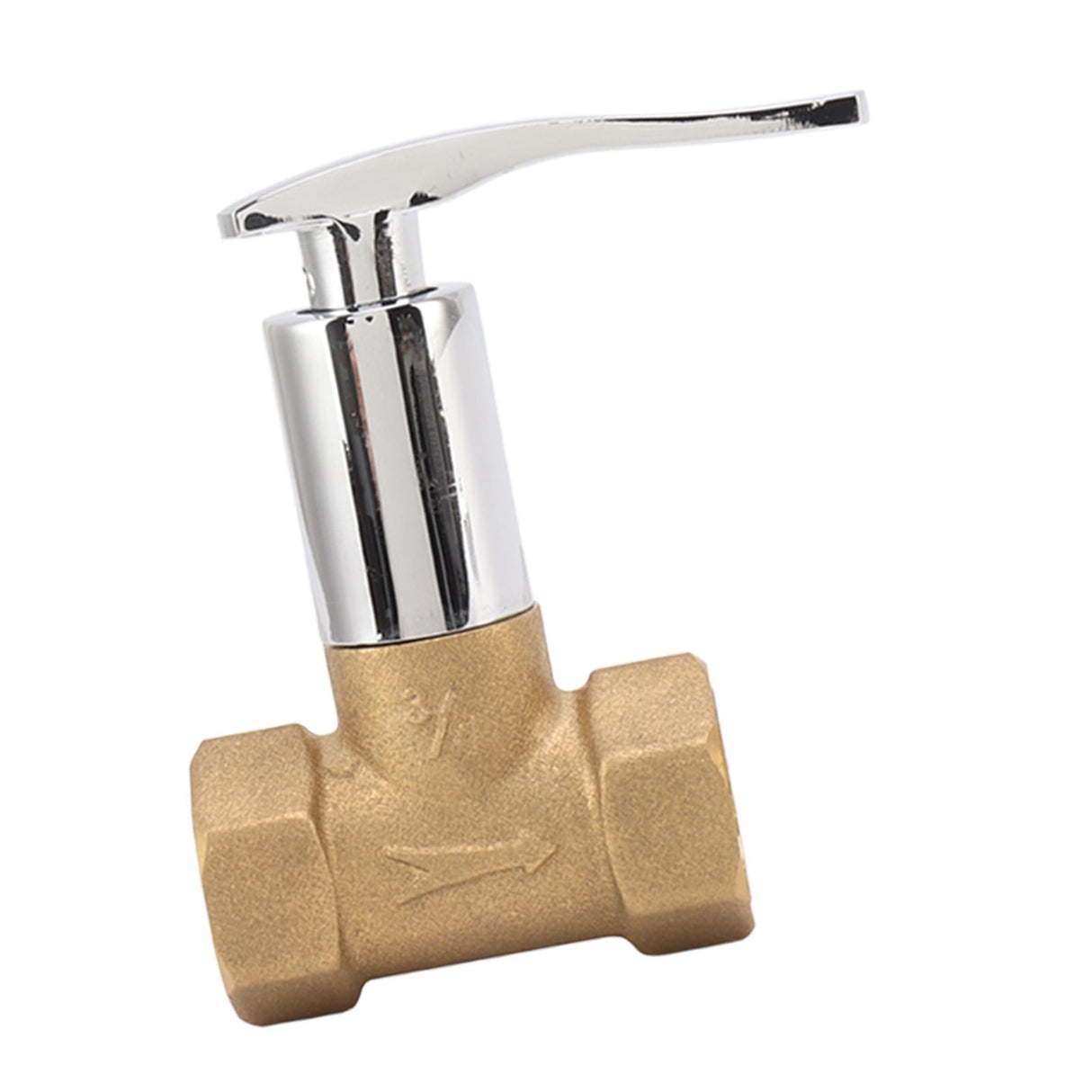 Water Stop Valve 3/4in Concealed Ceramic Brass Electroplated Water Valve for Kitchen Bathroom