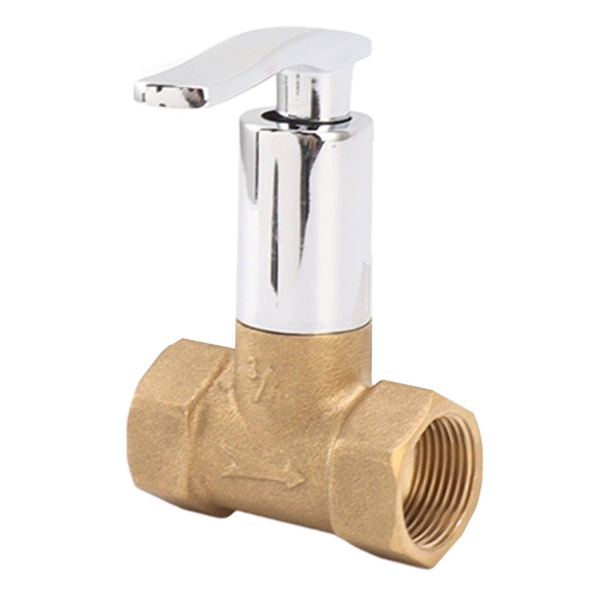 Water Stop Valve 3/4in Concealed Ceramic Brass Electroplated Water Valve for Kitchen Bathroom