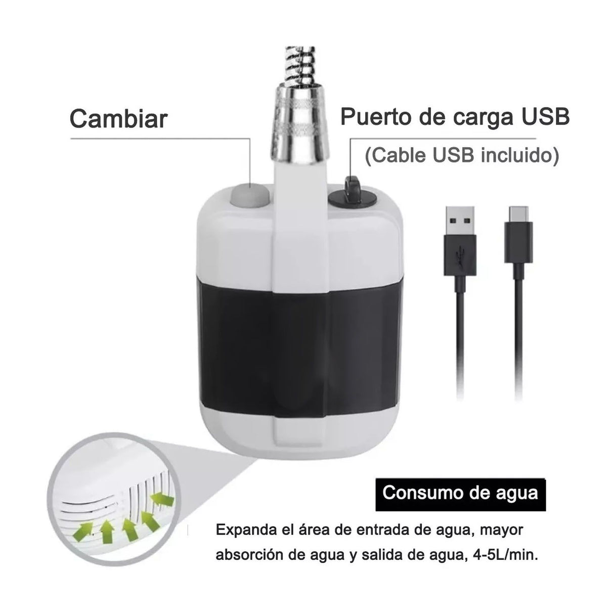 Portable Shower ABS Electric Battery Powered Camping Shower Pump for Outdoor Use