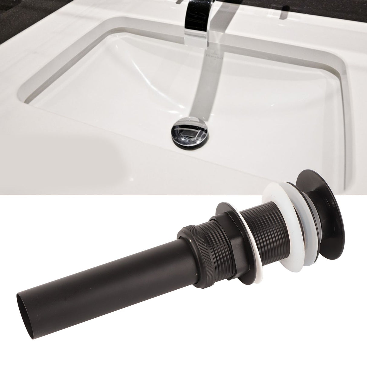 Stainless Steel Bathroom Sink Drain Rustproof Anti Clog Pop Up Drain Stopper Matte Black