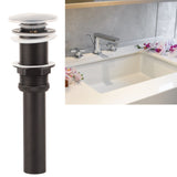 Stainless Steel Bathroom Sink Drain Rustproof Anti Clog Pop Up Drain Stopper Matte Black - Extra Image