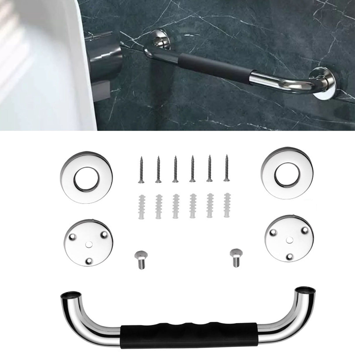 Safety Grab Bars Thickening 304 Stainless Steel Waterproof Slip Resistant Shower Handle for Bathroom