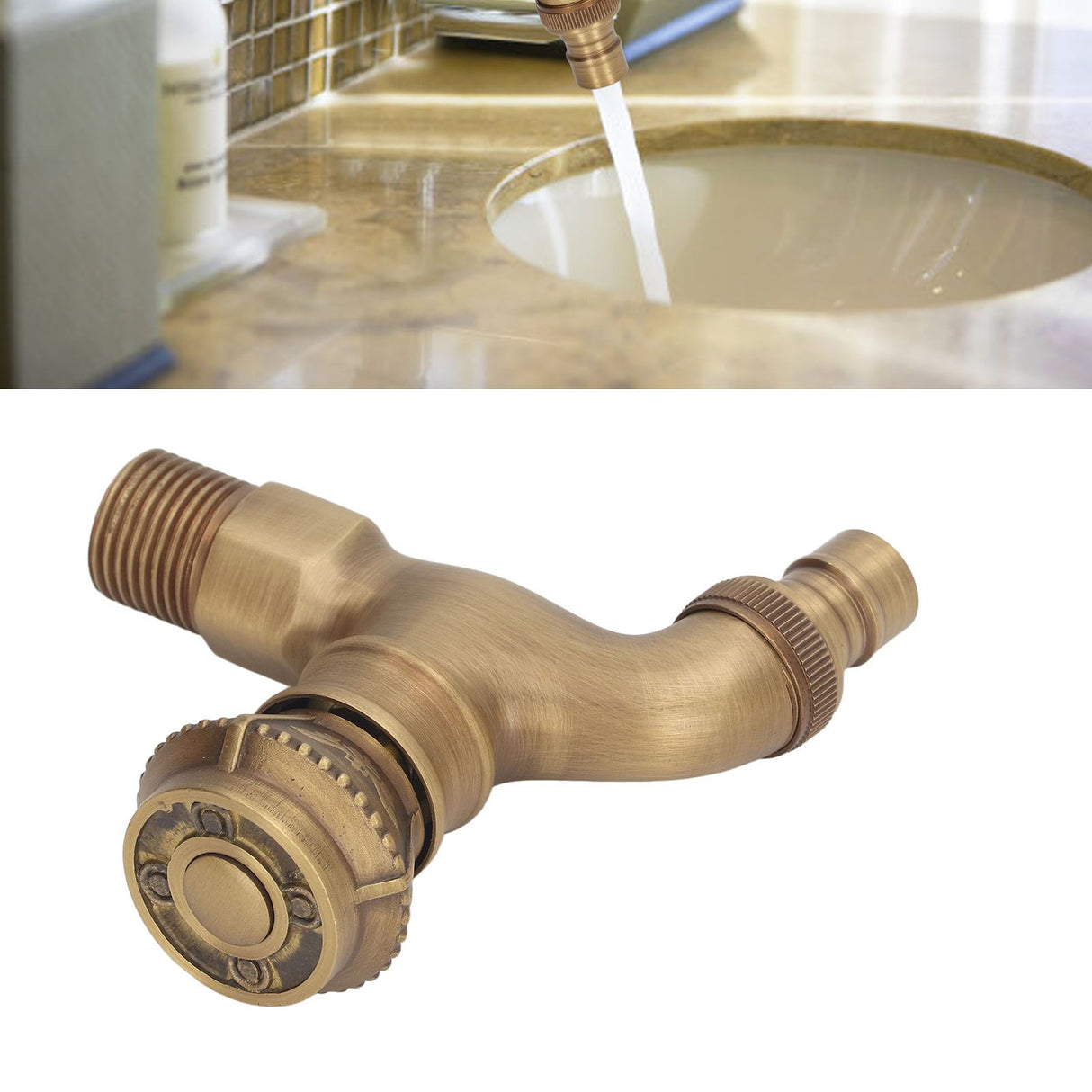 Antique Brass Faucet Bathroom Sink Faucet Cold Hot Water Tap Home Decoration for Basin