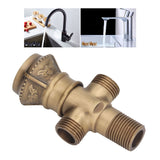 Angle Valve European Antique Style Cold Hot Water Faucet Turn Angle Water Stop Valve for Kitchen Bathroom - Extra Image