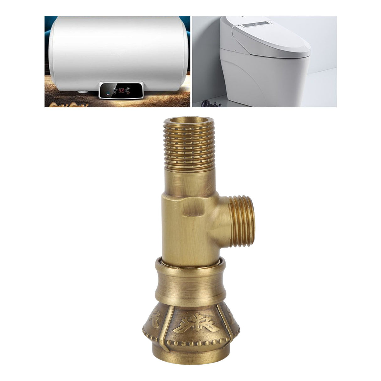 Angle Valve Vintage European Style Brass Cold Hot Water Stop Valve for Water Sink Bathroom Toilet Kitchen