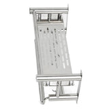 15.7in Bathroom Shelf Wall Mounted 201 Stainless Steel Waterproof Corrosion Prevention Towel Rack with Hooks for Shower - Low Angle