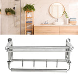 15.7in Bathroom Shelf Wall Mounted 201 Stainless Steel Waterproof Corrosion Prevention Towel Rack with Hooks for Shower - Extra Image