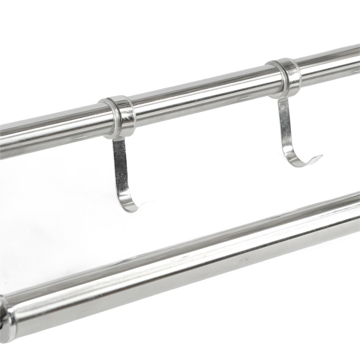 15.7in Bathroom Shelf Wall Mounted 201 Stainless Steel Waterproof Corrosion Prevention Towel Rack with Hooks for Shower