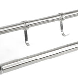 15.7in Bathroom Shelf Wall Mounted 201 Stainless Steel Waterproof Corrosion Prevention Towel Rack with Hooks for Shower