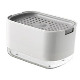 Soap Dispenser with Sponge Holder PP PET Press Type Soap Box for Cloth Dish Kitchen Cleaning White