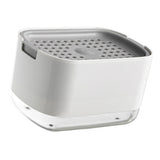 Soap Dispenser with Sponge Holder PP PET Press Type Soap Box for Cloth Dish Kitchen Cleaning White