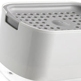 Soap Dispenser with Sponge Holder PP PET Press Type Soap Box for Cloth Dish Kitchen Cleaning White