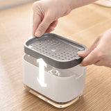 Soap Dispenser with Sponge Holder PP PET Press Type Soap Box for Cloth Dish Kitchen Cleaning White - Extra Image
