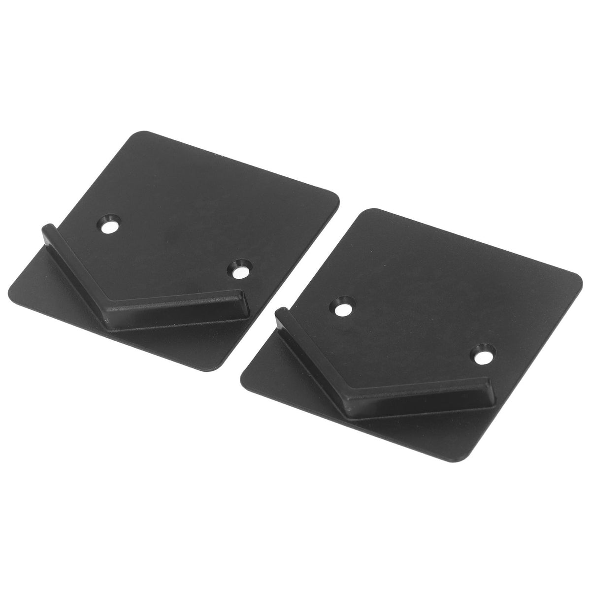 2Pcs Shower Curtain Rod Holder Square End Wall Mount Retainer Bathroom Accessories Black
