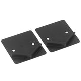 2Pcs Shower Curtain Rod Holder Square End Wall Mount Retainer Bathroom Accessories Black - Top-Down View