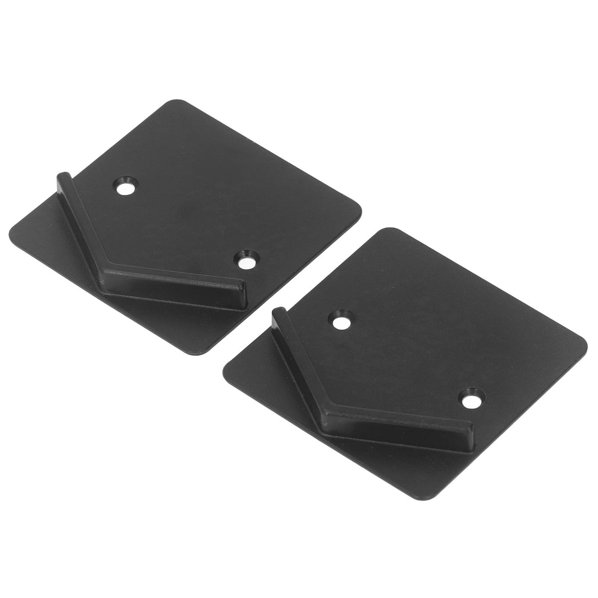 2Pcs Shower Curtain Rod Holder Square End Wall Mount Retainer Bathroom Accessories Black