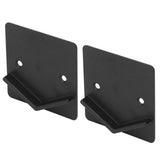 2Pcs Shower Curtain Rod Holder Square End Wall Mount Retainer Bathroom Accessories Black