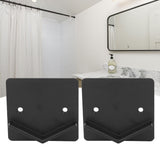 2Pcs Shower Curtain Rod Holder Square End Wall Mount Retainer Bathroom Accessories Black - Extra Image