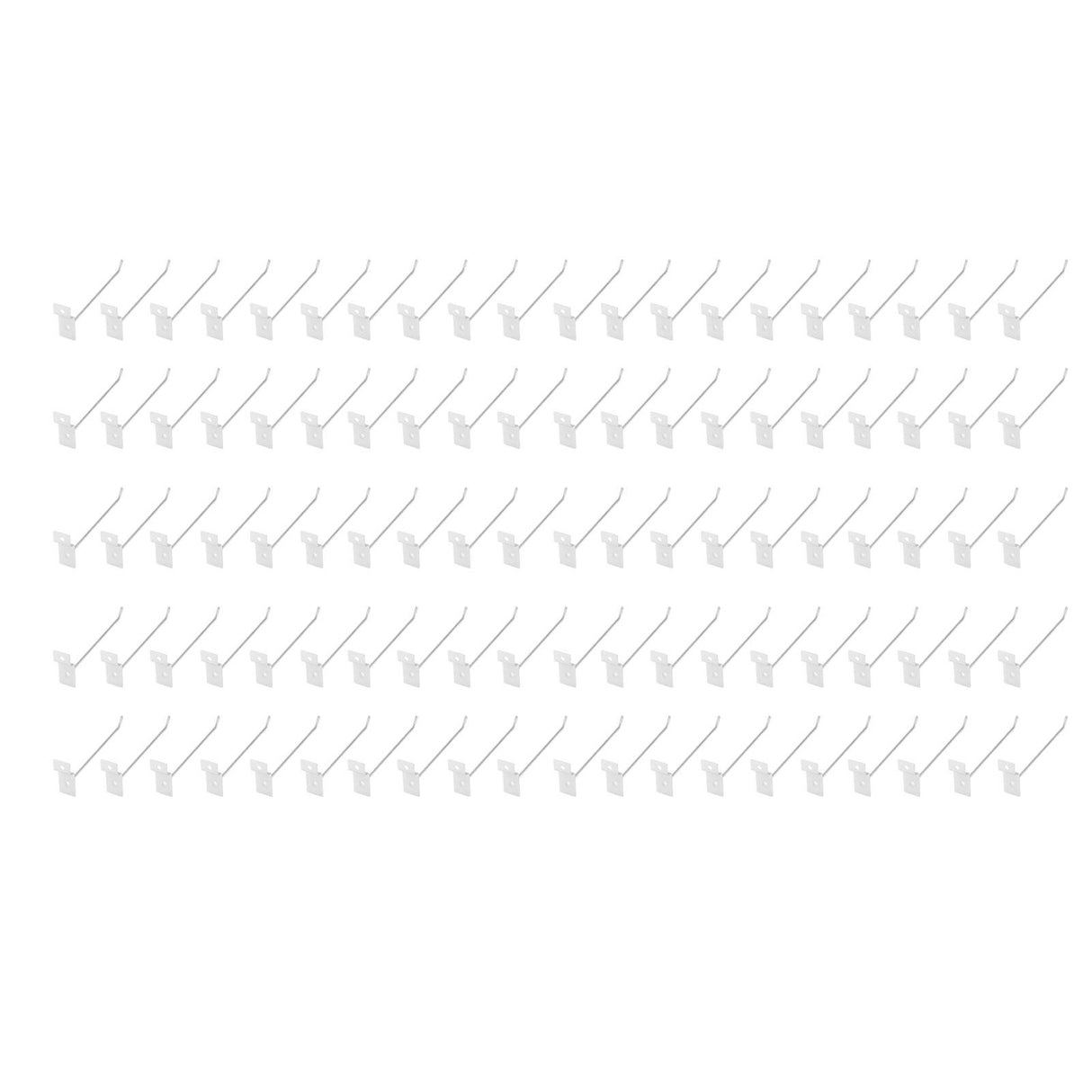 50pcs Slatwall Hooks Slot Plate Hook Slotted Plate Single Wire Hooks for Retail Display 15cm 3.3mm Diameter Silver