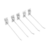 50pcs Slatwall Hooks Slot Plate Hook Slotted Plate Single Wire Hooks for Retail Display 15cm 3.3mm Diameter Silver - Top-Down View