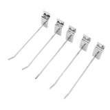 50pcs Slatwall Hooks Slot Plate Hook Slotted Plate Single Wire Hooks for Retail Display 15cm 3.3mm Diameter Silver