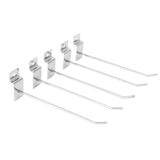 50pcs Slatwall Hooks Slot Plate Hook Slotted Plate Single Wire Hooks for Retail Display 15cm 3.3mm Diameter Silver - Rear View