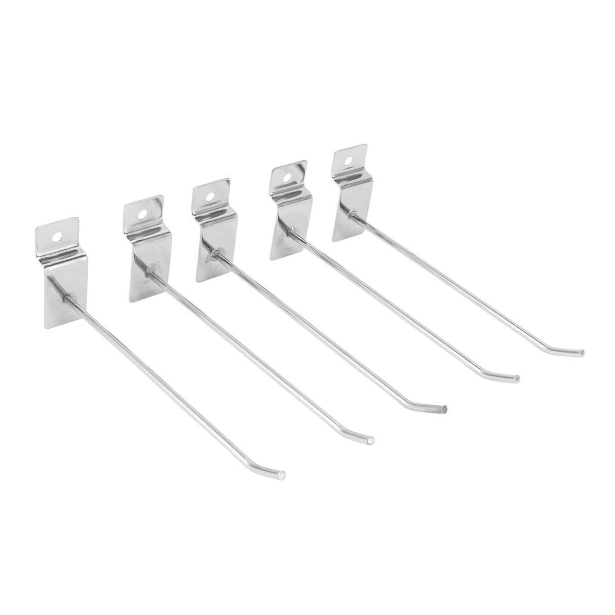 50pcs Slatwall Hooks Slot Plate Hook Slotted Plate Single Wire Hooks for Retail Display 15cm 3.3mm Diameter Silver