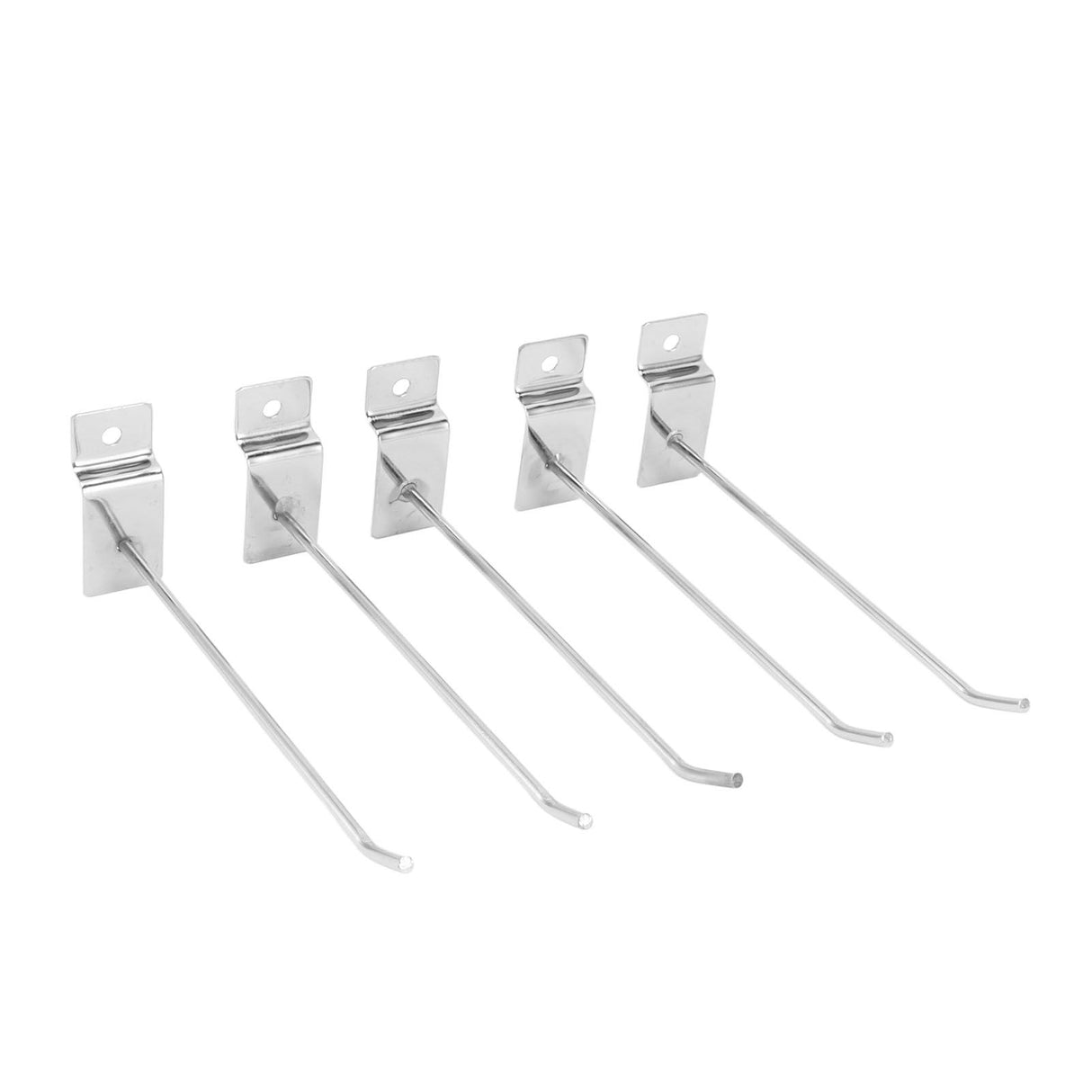 50pcs Slatwall Hooks Slot Plate Hook Slotted Plate Single Wire Hooks for Retail Display 15cm 3.3mm Diameter Silver