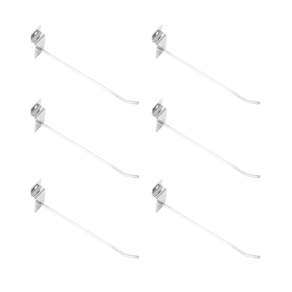 50pcs Slatwall Hooks Slot Plate Hook Slotted Plate Single Wire Hooks for Retail Display 15cm 3.3mm Diameter Silver