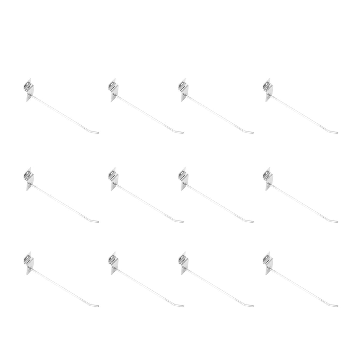 50pcs Slatwall Hooks Slot Plate Hook Slotted Plate Single Wire Hooks for Retail Display 15cm 3.3mm Diameter Silver