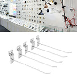 50pcs Slatwall Hooks Slot Plate Hook Slotted Plate Single Wire Hooks for Retail Display 15cm 3.3mm Diameter Silver