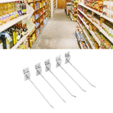 50pcs Slatwall Hooks Slot Plate Hook Slotted Plate Single Wire Hooks for Retail Display 15cm 3.3mm Diameter Silver