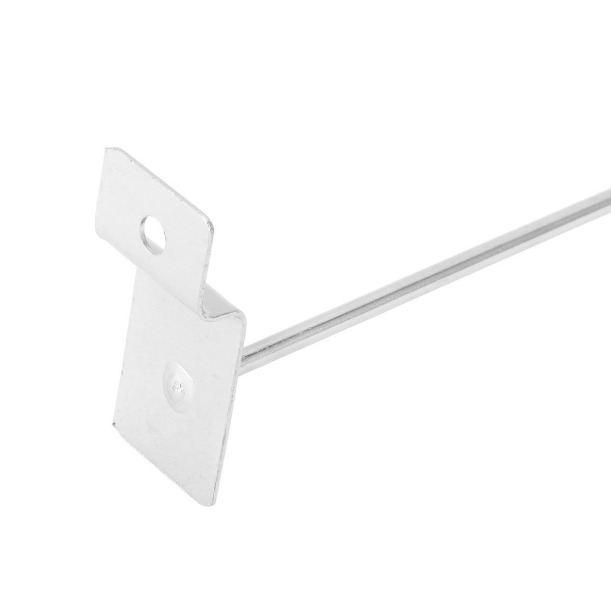 50pcs Slatwall Hooks Slot Plate Hook Slotted Plate Single Wire Hooks for Retail Display 15cm 3.3mm Diameter Silver
