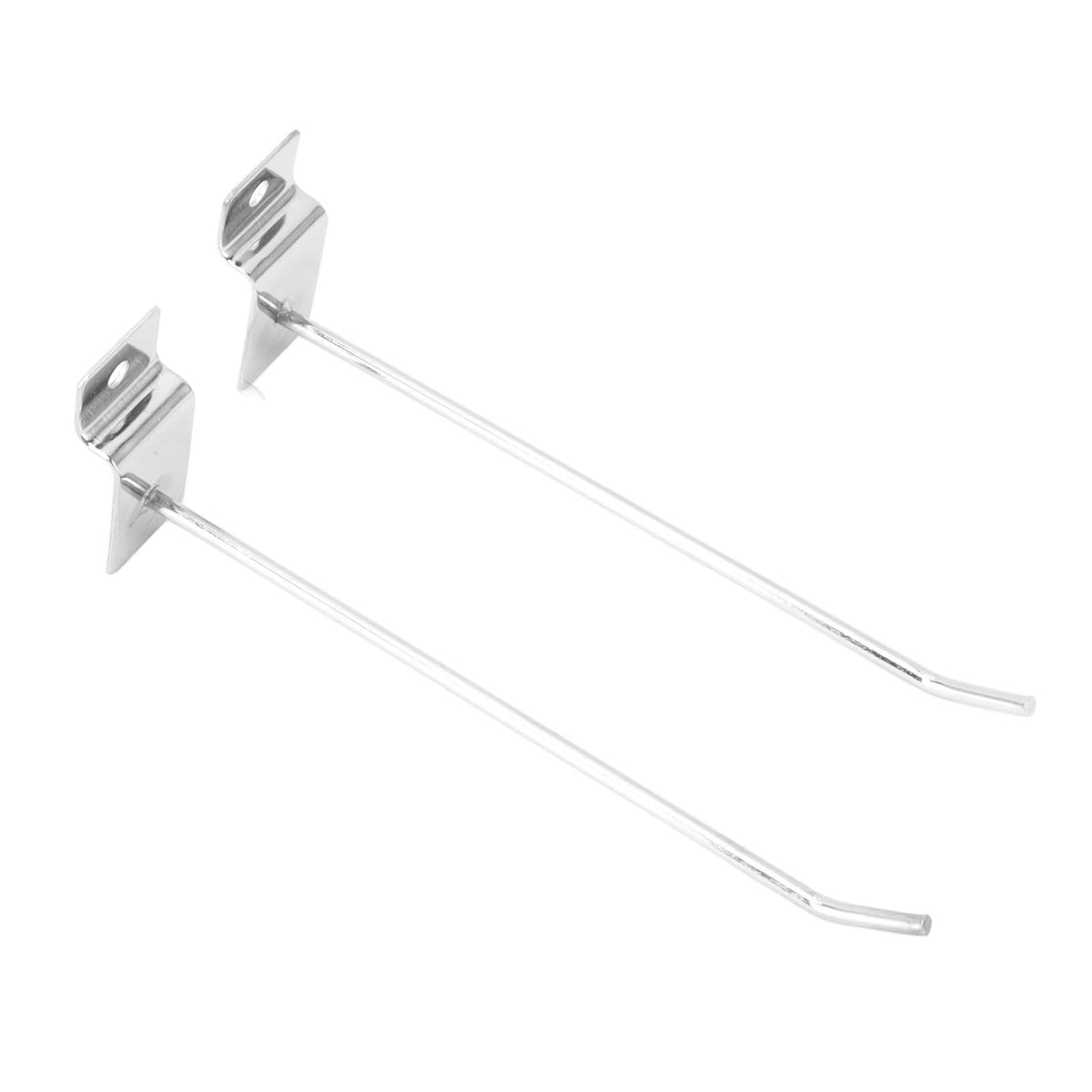 50pcs Slatwall Hooks Slot Plate Hook Slotted Plate Single Wire Hooks for Retail Display 15cm 3.3mm Diameter Silver