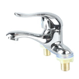 Bathroom Sink Faucet Zinc Alloy 2 Hole Single Handle Hot and Cold Water Mixer Tap for Home Hotel - Front View
