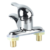 Bathroom Sink Faucet Zinc Alloy 2 Hole Single Handle Hot and Cold Water Mixer Tap for Home Hotel - Rear View