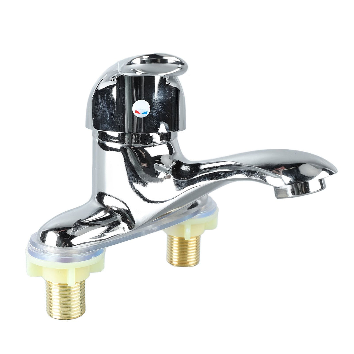 Bathroom Sink Faucet Zinc Alloy 2 Hole Single Handle Hot and Cold Water Mixer Tap for Home Hotel