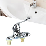 Bathroom Sink Faucet Zinc Alloy 2 Hole Single Handle Hot and Cold Water Mixer Tap for Home Hotel