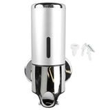 Wall Mounted Soap Dispenser Silver ABS Conditioner Body Wash Dispenser 500ml Soap Liquid Holder for Hotels Restaurants Home