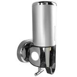 Wall Mounted Soap Dispenser Silver ABS Conditioner Body Wash Dispenser 500ml Soap Liquid Holder for Hotels Restaurants Home - Front View