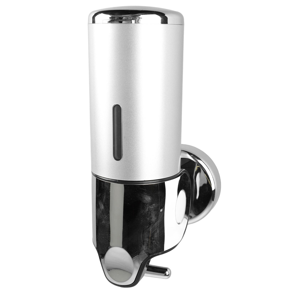Wall Mounted Soap Dispenser Silver ABS Conditioner Body Wash Dispenser 500ml Soap Liquid Holder for Hotels Restaurants Home